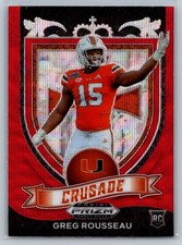 2021 Panini Prizm Draft Picks Collegiate #179 Greg Rousseau Ruby Wave