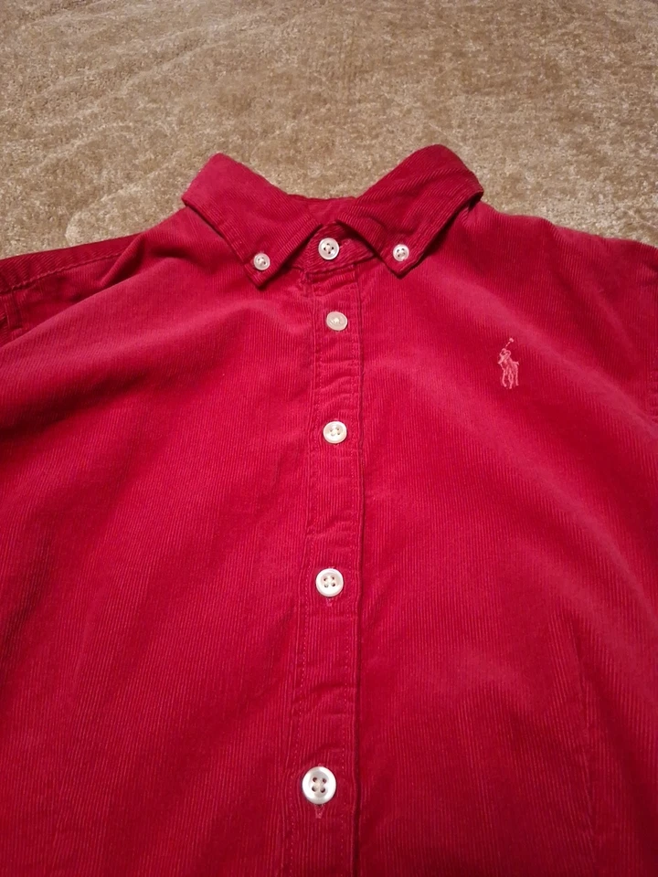Ralph Lauren Polo Girls Pink Corduroy Belted  Shirtdress Size 16 - Image 2 of 4