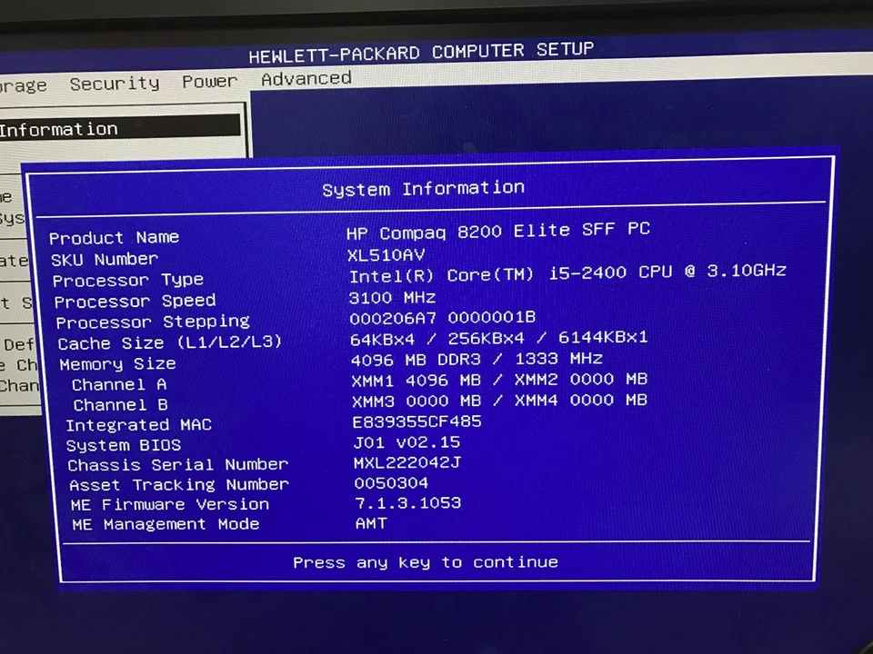 HP Compaq 8200 Elite SFF Desktop PC | Core i5 | 4GB RAM | 250GB | Windows 7 - Image 2 of 4