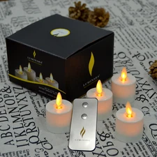 Luminara Moving Flicker Led Tea Lights Battery Operated with Timer for Wedding