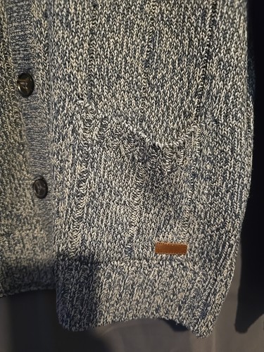 P G Field Button Down Knit Cardigan Blue And Grey Size Small - Picture 2 of 9