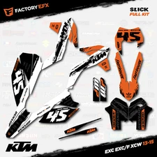 White & Orange Slick Graphics Kit fits KTM 13-16 EXC EXC/F XCW 125 250 300 450