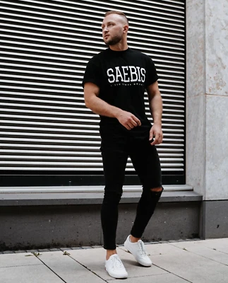 SAEBIS® Lifestyle Herren T-Shirt schwarz