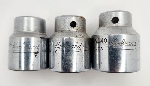 Herbrand 12 Point Socket Set 1-1/4", 1-1/8", 1-1/16"  Vintage 1/2" Drive - Picture 3 of 9