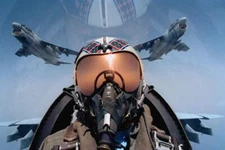 Military Jet Aircraft Pilot In Cockpit Close Up Photo Photograph Poster 24x16