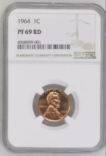 1964 1C Lincoln Memorial Cent PF69 RD NGC