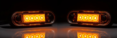2xLED UMRISSLEUCHTE GELB 4 LED  84,2 x 27,7 mm SUPER FLACH UNI 12-36 VOLT FT-073