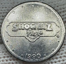 rare 1990 CHUCK E CHEESE TOKEN NICKEL big rat head variety x showbiz pizza CEC