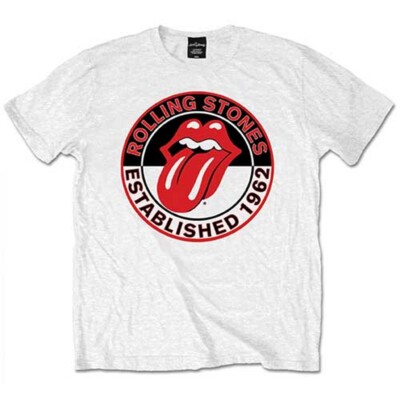 Rolling Stones Est 1962 Classic Tongue weißes T-Shirt Übergröße OFFICIAL