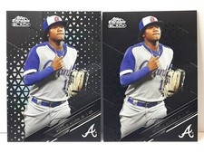 2020 Ronald Acuna Jr. Topps Chrome Black Lot Refractor /199 + Base Braves
