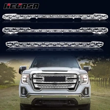 HECASA For GMC Sierra 1500 SLT 2019-2022 Chrome Grille Mesh Insert Grill Overlay