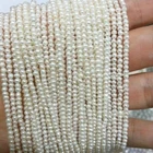 Wholesale 3-4mm White Freshwater Cultured Baroque Pearl Loose Beads 15 inches