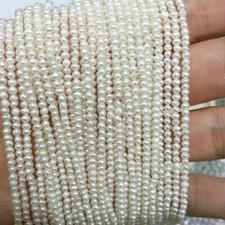 Wholesale 3-4mm White Freshwater Cultured Baroque Pearl Loose Beads 15 inches