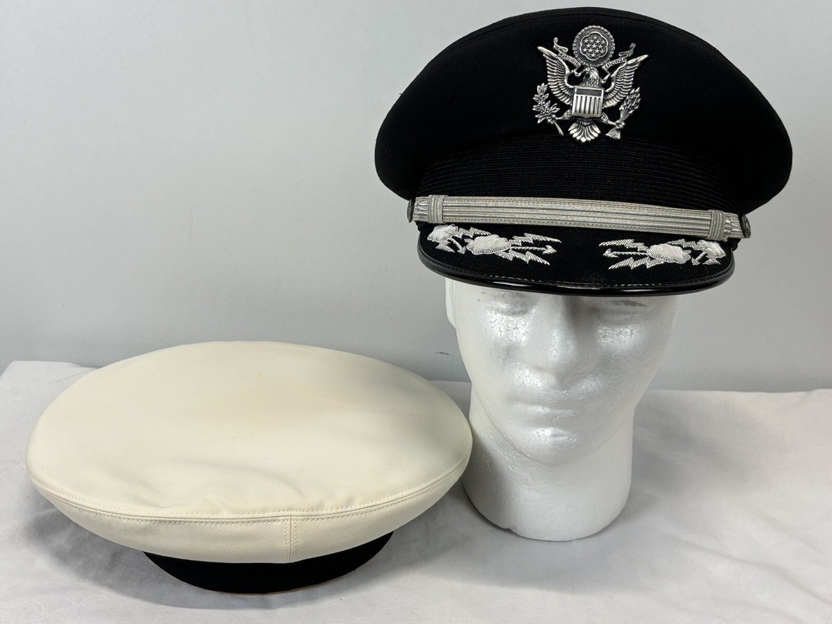 Vtg USAF Air Force Berkshire Officer Mess Dress Hat Cap Set