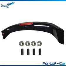 Trunk Spoiler Wing Black W/ LED Brake Light For Honda Civic 4DR 2013 2014 2015