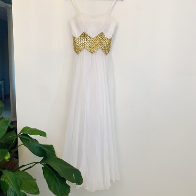 gold chevron dress REMY CHEVRON KNITTED MAXI DRESS IN YELLOW / US 4 main image 0