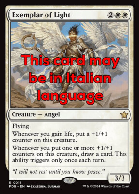 MTG EXEMPLAR OF LIGHT EXC - EXEMPLAR OF LIGHT 11 - FDN - MAGIC