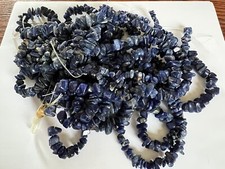 Lot of Tumbled Polished  Drilled Sodalite Chip Beads for Necklaces 