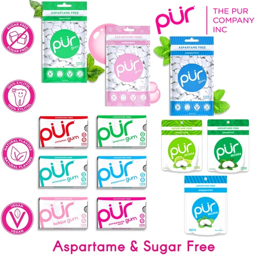 PUR Chewing Gum or  Mints - Sugar & Aspartame Free  -100% Xylitol-NON-GMO