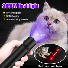 365nm LED UV Ultra Violet&Red Laser Flashlight Blacklight Inspection Lamp Torch