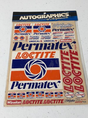 RC Autographics 618 LocTite Permatex Sticker Sheet Vintage Stock Car NASCAR NEW