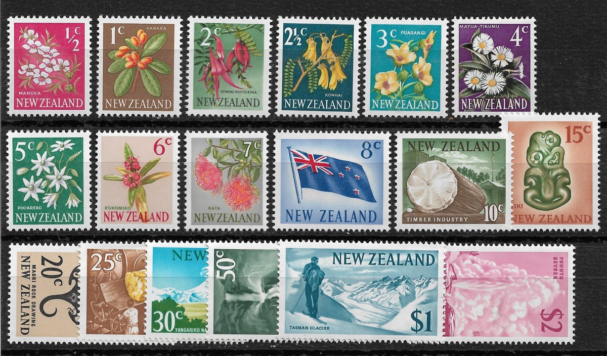 New Zealand Sc # 382-404 Set VF OG never hinged nice color cv