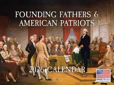 Founding Fathers Calendar 2026 Patriotic American History Monthly Wall