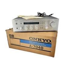 Onkyo A-7040 Servo Integrated Stereo Amplifier w/ Box & Manua Tested & Working