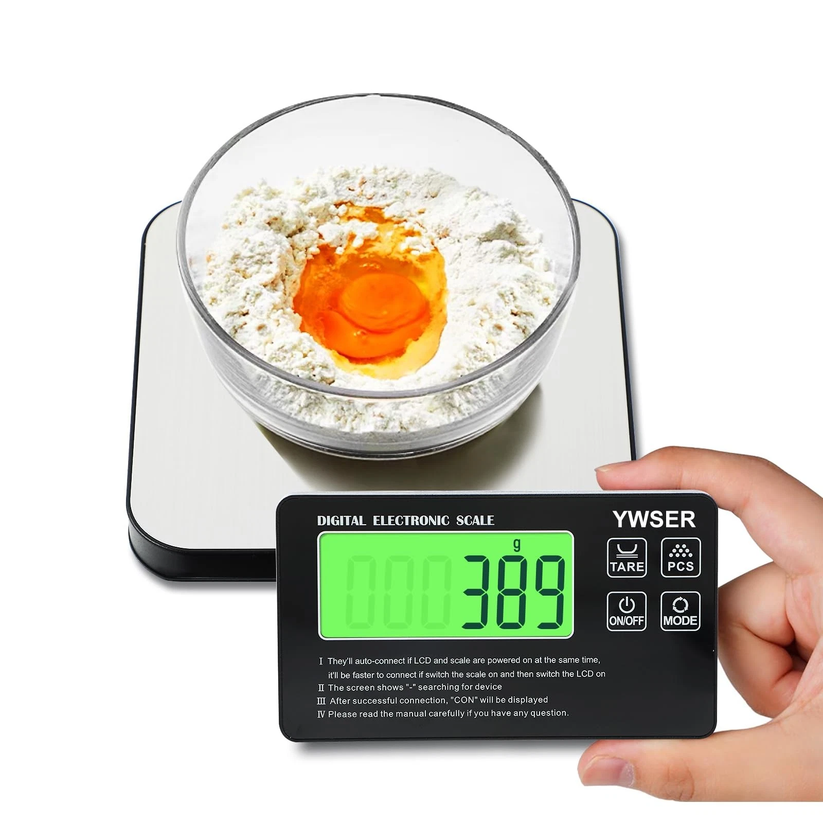 33lb Wireless Magnetic Digital Kitchen Scale with Remote LCD Display, Split-D...