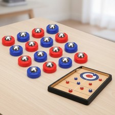 16pcs Shuffleboard Pucks Set, Mini Shuffleboard Pucks, Replacement Rollers fo...