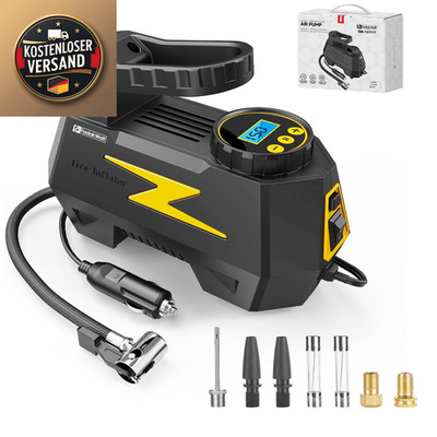 Car Air Pump 12V Yellow Digital Display
