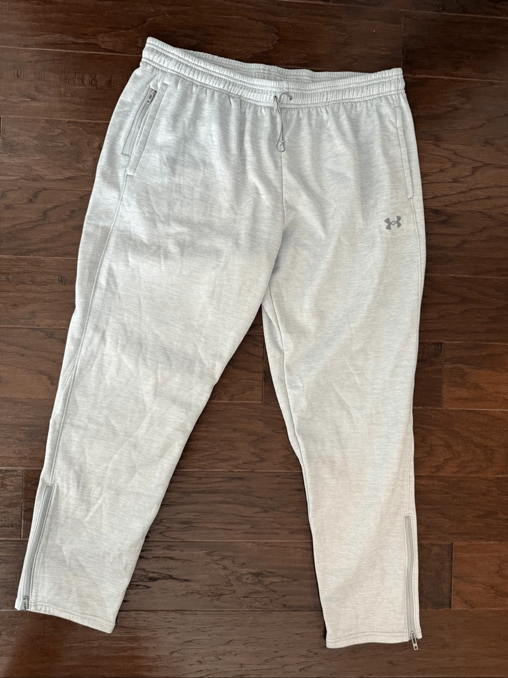 NEW Under Armour White Gray Zip Ankle Joggers XXL