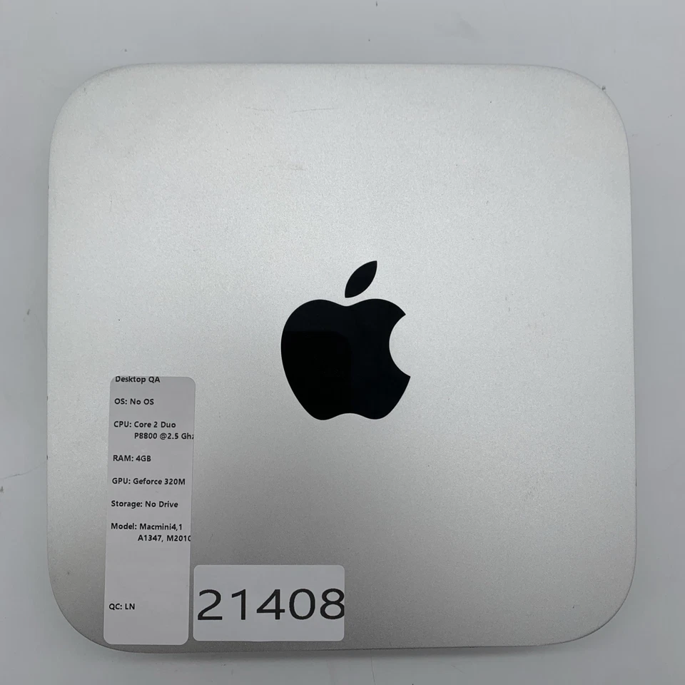 Apple Mac Mini Computer A1347 M2010 Core 2 Duo P8800 2.5GHz 4Gb Ram No HDD - Image 2 of 4