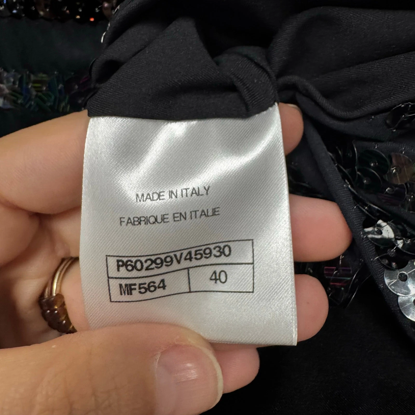 Gilet donna Chanel nero con paillettes impreziosito senza maniche e zip nuovo con etichette 6