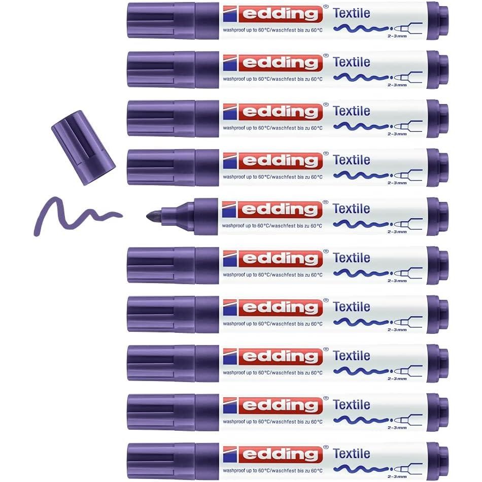 Marqueur textile edding 4500 violet pointe de 2-3mm pour feutre tissu lavable