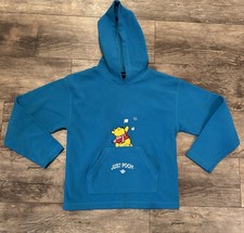 Disney 100 Acre Collection Winnie The Pooh VTG 90s Embroidered Fleece Hoodie YXL