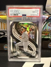 2025 Select Nick Kurtz /99 White Prizm Premier Rookie #102 Athletics RC PSA 10 T