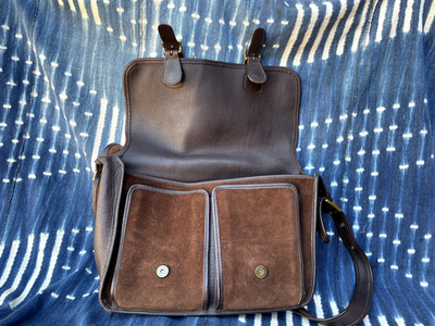 3. COACH RARE Vintage Berkeley Field Bag Messenger Suede - 5284 Brown