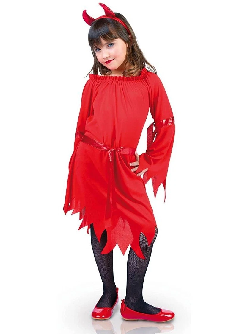 2 Cerchietti Corna Da Diavolo Per Halloween - Rosso E Nero Con Piume