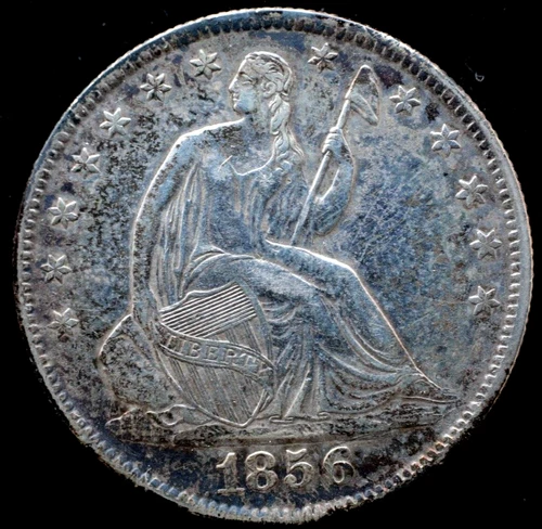KAPPYSCOINS gh533  1856O AU  ALMOST BU SEATED LIBERTY  HALF DOLLAR