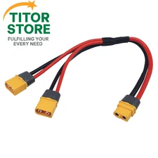 XT60H XT60 Upgrade Y Splitter Extension Cable 12 AWG Female to Dual... 