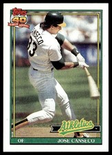 1991 Topps Jose Canseco Oakland Athletics #700