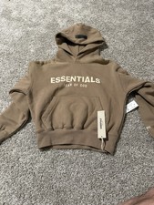 Essentials Fear Of God Sweatshirt Hoodie Kids 6/7 Brown NEW