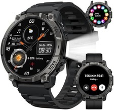 Military Smart Watch for Men Call Receive/Dial Rugged Tactical Fitness Tracker