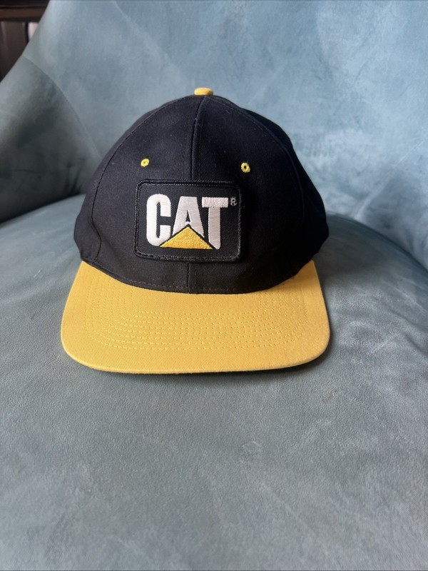 CAT NEW BLACK & YELLOW CATERPILLAR TRUCKERS HAT/CAP SNAPBACK  BY TONKIN