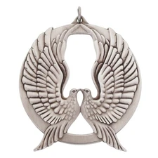 Wallace Silversmiths 1973 Sterling Silver Christmas Ornament Peace Dove Vintage