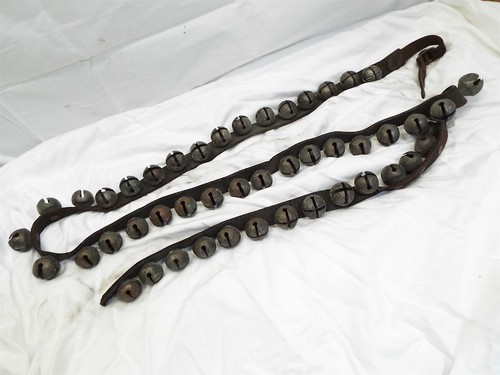 47 Brass Bronze Sleigh Neck Bells Horse Musical Equestrian Double Throat 1878