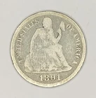 1891 P Liberty Seated Dime - Full Liberty on Shield