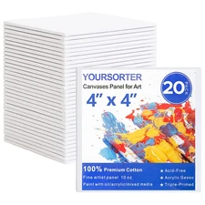 Mini Canvas for Painting 4x4 inch, 20 Pack Small Painting Canvases for Novice...