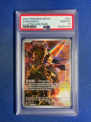 2025 POKEMON DRI EN-DESTINED RIVALS ILLUSTRATION RARE #201 ZAMAZENTA PSA 10